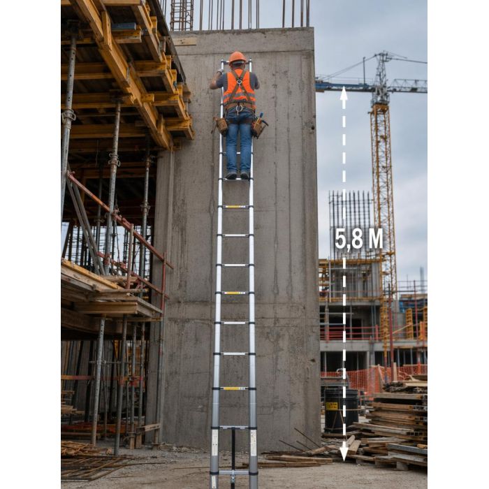 Лестница телескопическая SevenBerg QH-15 5,8 м — купить алюминиевую складную лестницу для дома и дачи