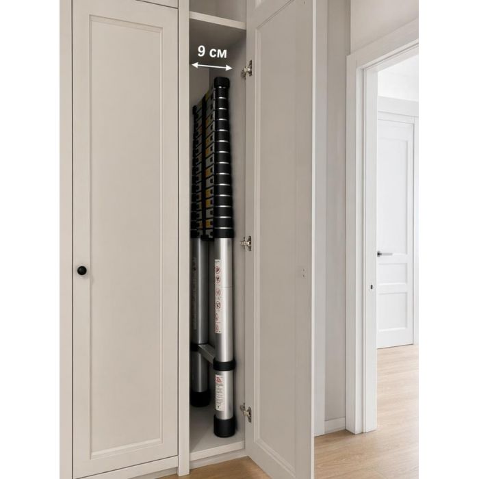 Лестница телескопическая SevenBerg QH-15 5,8 м — купить алюминиевую складную лестницу для дома и дачи