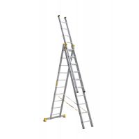 Лестница Alumet 3х10 ПРОФИ трехсекционные алюминиевые 9310