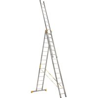 Лестница Alumet 3х14 ПРОФИ трехсекционные алюминиевые 9314