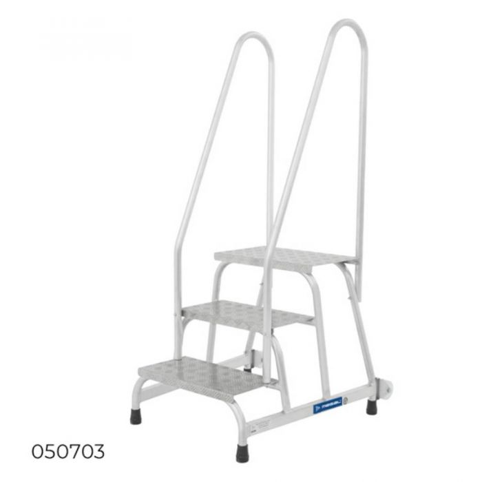  Монтажная подставка Megal МП-1 3 ступени с двумя поручнями и колесами