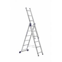 Трехсекционная лестница Alumet 3х6 алюминиевая 5306