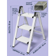 Стремянка алюминиевая SevenBerg Milano 3 широкие ступени белая
