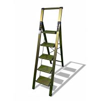 Стремянка алюминиевая Calipso 5 широких ступеней золотая