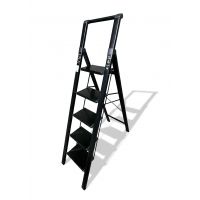 Стремянка алюминиевая Calipso 5 широких ступеней чёрная
