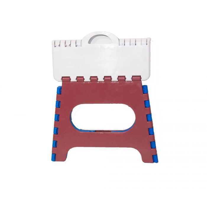 Табурет средний складной бело-сине-коричневый