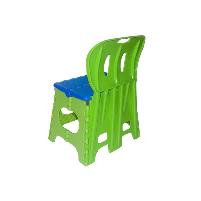 Табурет со спинкой сине-салатовый