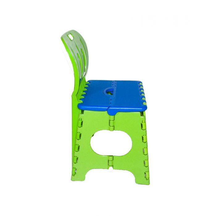 Табурет со спинкой сине-салатовый