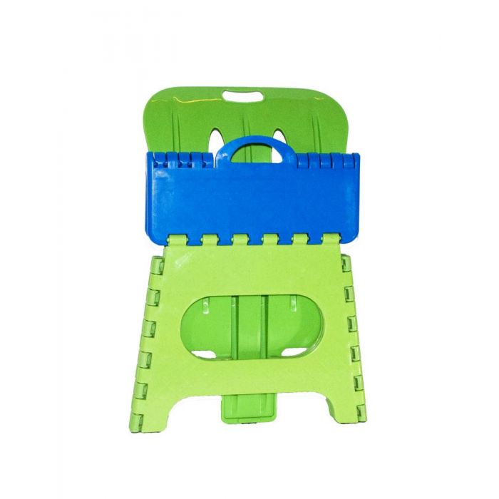 Табурет со спинкой сине-салатовый