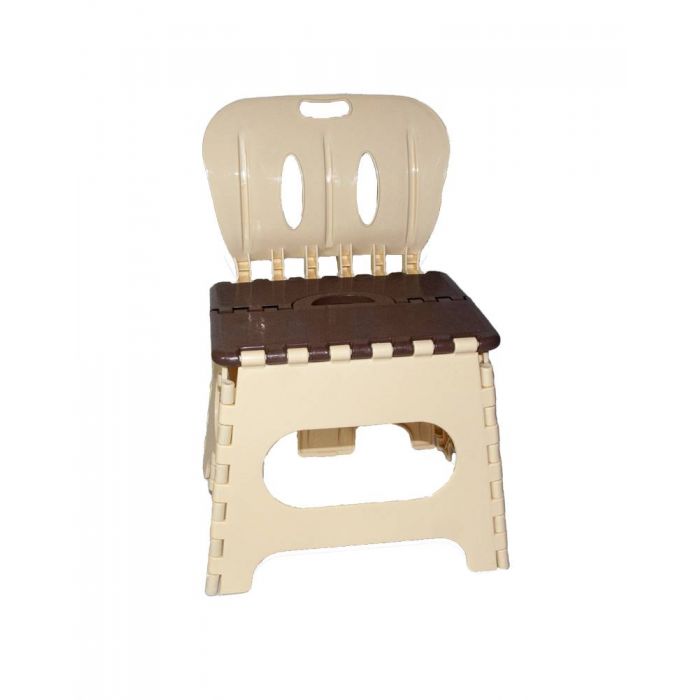 Табурет со спинкой коричнево-бежевый