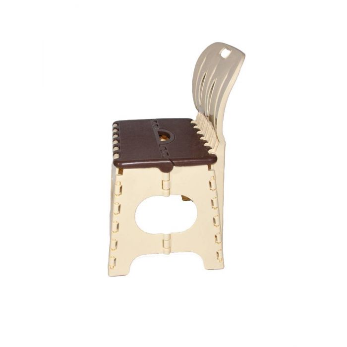 Табурет со спинкой коричнево-бежевый