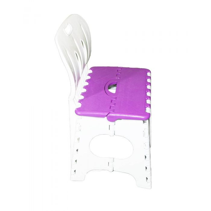 Табурет со спинкой фиолетово-белый