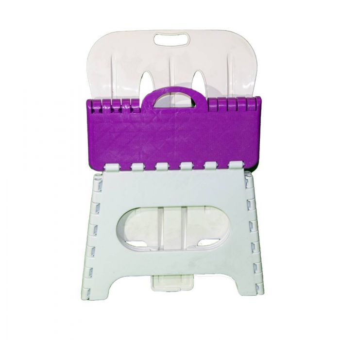 Табурет со спинкой фиолетово-белый