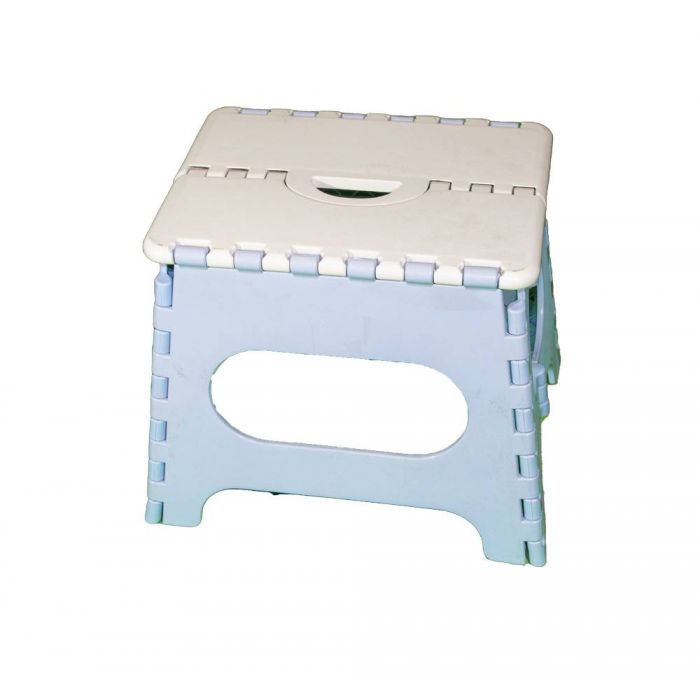 Табурет средний складной бело-голубой