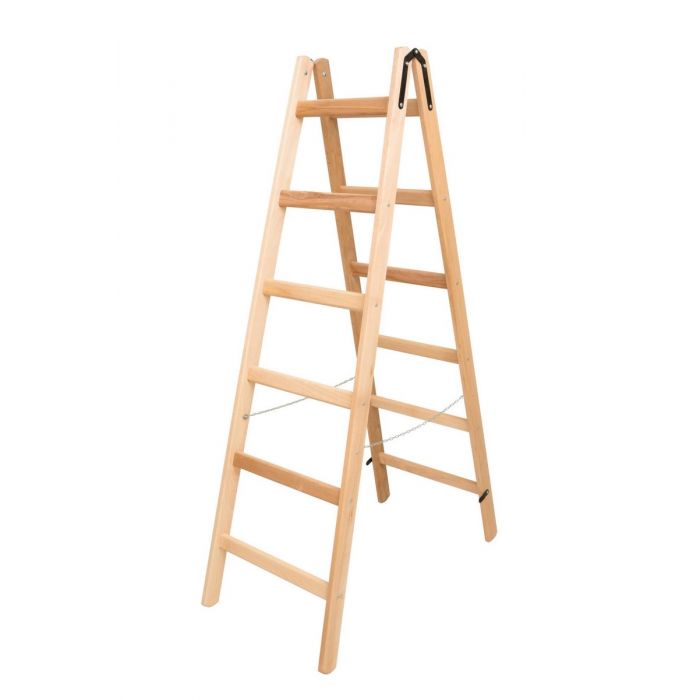Двухсторонняя стремянка "Маляр" 7 ступеней из массива бука арт. СДДМ-7