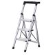 Стремянка алюминиевая Verona 3 широкие ступени серебристая с лотком для инструментов