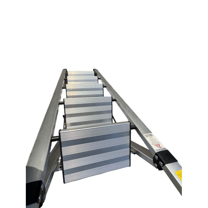 Стремянка алюминиевая Verona 5 широкие ступени серебристая с лотком для инструментов