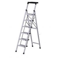 Стремянка алюминиевая Verona 6 широкие ступени серебристая с лотком для инструментов