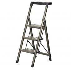 Стремянка алюминиевая Verona 3 широкие ступени золотая с лотком для инструментов