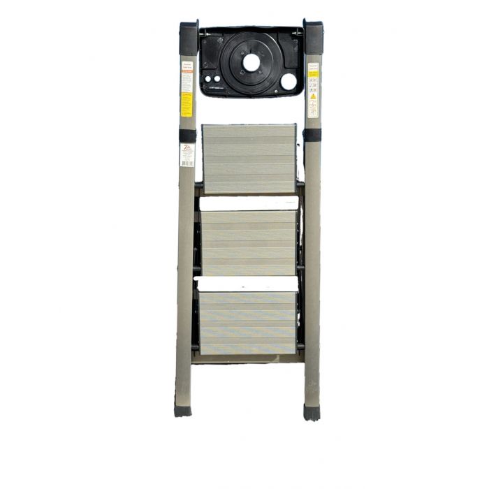 Стремянка алюминиевая Verona 3 широкие ступени золотая с лотком для инструментов