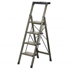 Стремянка алюминиевая Verona 4 широкие ступени золотая с лотком для инструментов