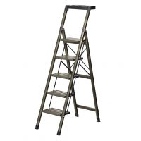 Стремянка алюминиевая Verona 5 широкие ступени золотая с лотком для инструментов