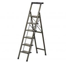 Стремянка алюминиевая Verona 6 широкие ступени золотая с лотком для инструментов