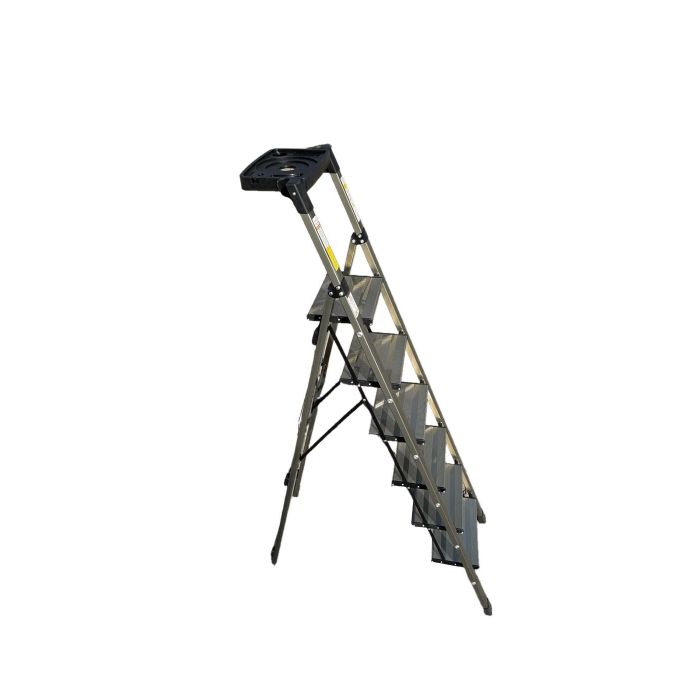 Стремянка алюминиевая Verona 6 широкие ступени золотая с лотком для инструментов