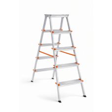 Двухсторонняя алюминиевая стремянка Эйфель Библио 130 Вариант 205