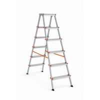 Двухсторонняя алюминиевая стремянка Эйфель Библио 130 Вариант 207 с крюком