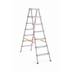 Двухсторонняя алюминиевая стремянка Эйфель Библио 130 Вариант 208 с крюком