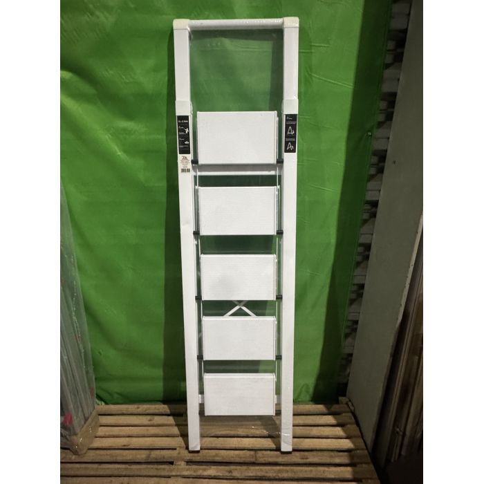 Стремянка алюминиевая SevenBerg Calipso 5 широких ступеней белая_уценка22