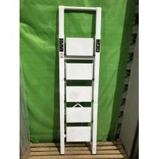 Стремянка алюминиевая Calipso 5 широких ступеней белая_уценка22