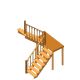 Деревянная межэтажная лестница ЛЕС-62 (поворот 180°) универсальная