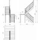 Деревянная межэтажная лестница ЛЕС-62 (поворот 180°) универсальная