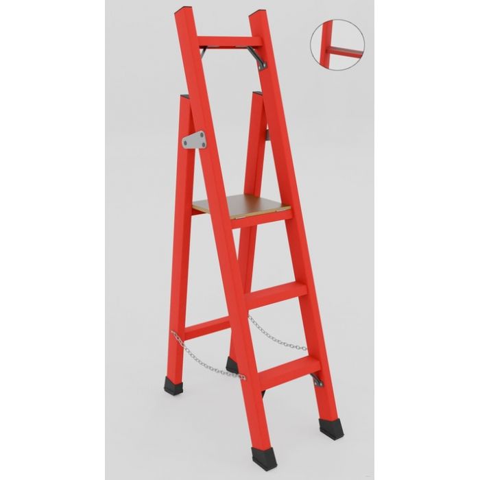 ССС-1,5АТ диэлектрическая стремянка с симметричной опорой, Телеком, абразивное покрытие ступеней, h=1500мм, h рабочей площадки=700мм, ступ.3