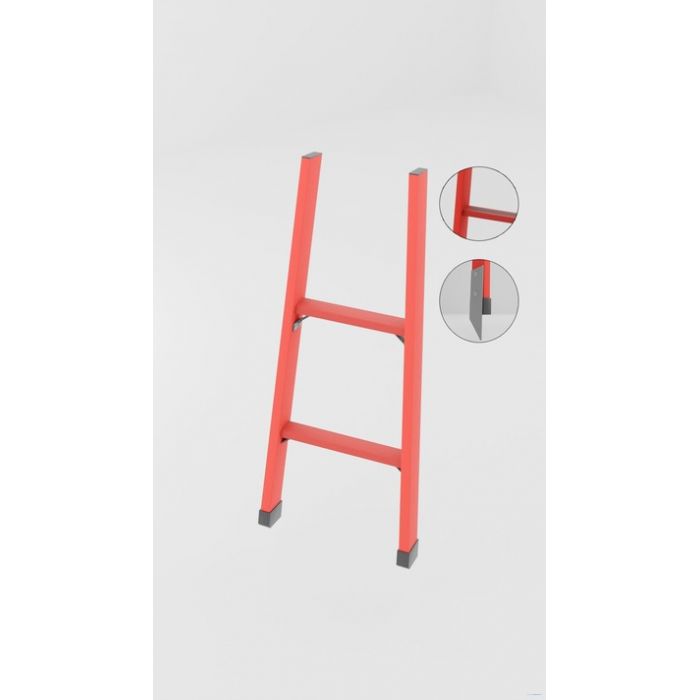 ЛСПД-1,0АМГ односекционная диэлектрическая стеклопластиковая лестница, абразивное покрытие ступеней, металлические оконцеватели (Мягкий грунт) h=1000мм, ступ.2