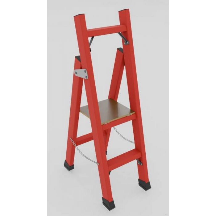 ССД-0,7 с симметричной опорой диэлектрическая стеклопластиковая стремянка, h=1550мм, h рабочей площадки=700мм, ступ.2