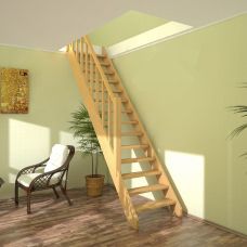 Лестница деревянная Нормандия ЛМО-12 Вишера прямая межэтажная