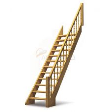 Деревянная межэтажная лестница ЛЕС-12 прямой марш