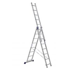 Трехсекционная лестница Alumet 3х8 алюминиевая 5308