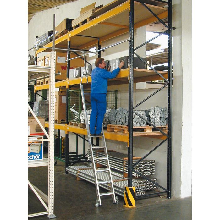 Лестница для двухрядных стеллажей, со ступенями, для круглой шины Krause Stabilo 10 ступеней 819451