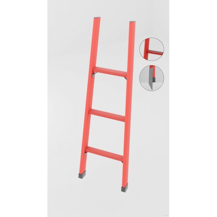ЛСП-1,5АМ лестница стеклопластиковая приставная, абразивное покрытие ступеней, металлические оконцеватели (Мягкий грунт) h=1500мм, ступ.3