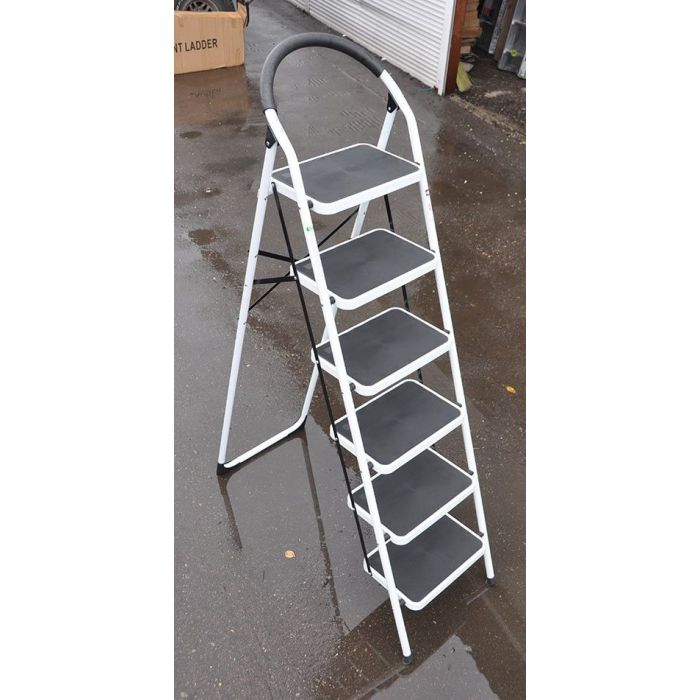  Стремянка SevenBerg Prima Lux белая с 6-ю широкими ступенями