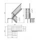 Универсальная деревянная лестница ЛЕС-06 на металлическом каркасе (поворот 180 градусов)