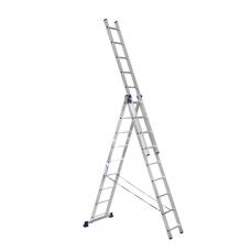 Трехсекционная лестница Alumet 3х9 алюминиевая 5309