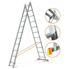 Двухсекционные алюминиевые лестницы Эйфель Гранит 2х11
