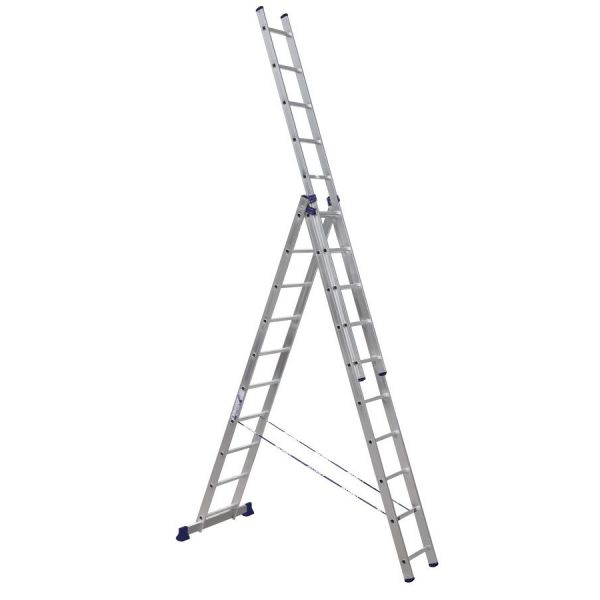 Трехсекционная лестница Alumet 3х10 алюминиевая 5310