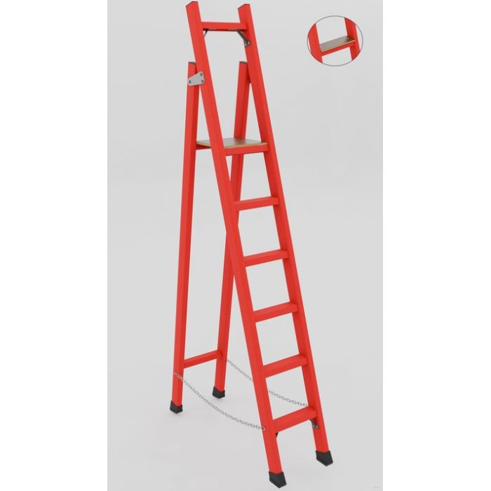 ССС-1,8ТШ диэлектрическая стремянка с симметричной опорой, Телеком, широкие ступени, h=1800мм, h рабочей площадки=1000мм, ступ.4