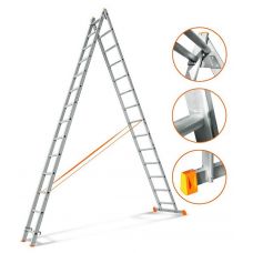 Двухсекционные алюминиевые лестницы Эйфель Гранит 2х14